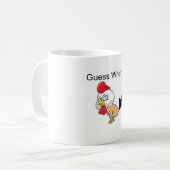 Vermutung was? Huhn-Hintern! Lustig Kaffeetasse (Vorderseite Links)