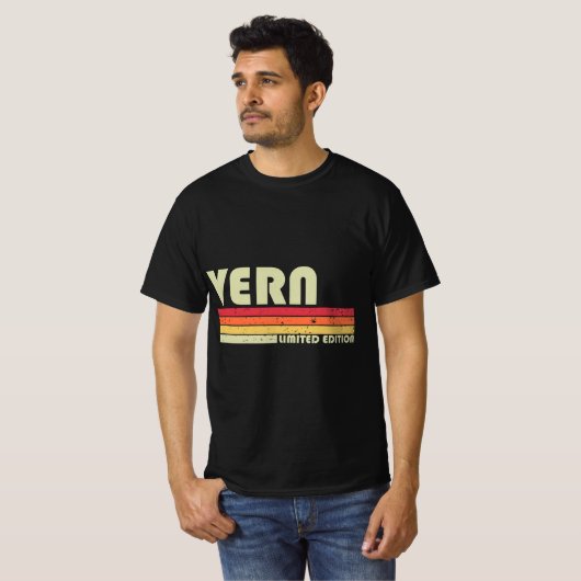 VERN Geschenkname Personalisiert Funny Retro Vinta T-Shirt (Vorne ganz)