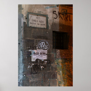 Vernachlässigte alte Mauer Poster