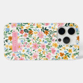 Vernähtes Blumenmuster mit Monogramm Case-Mate iPhone Hülle (Rückseite (Horizontal))