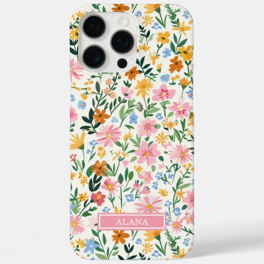 Vernähtes Blumenmuster mit Monogramm Case-Mate iPhone Hülle (Rückseite)
