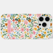 Vernähtes Blumenmuster mit Monogramm Case-Mate iPhone Hülle (Rückseite (Horizontal))
