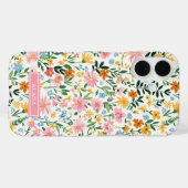 Vernähtes Blumenmuster mit Monogramm Case-Mate iPhone Hülle (Rückseite (Horizontal))