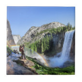 Vernal Fall Hiker and Rainbow - Yosemite Fliese (Vorderseite)