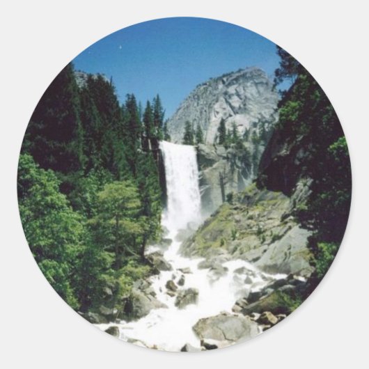 Vernal Falls - Yosemite Runder Aufkleber (Vorderseite)