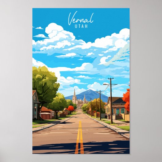 Vernal Utah USA Vintage Reise Illustration Poster (Vorne)