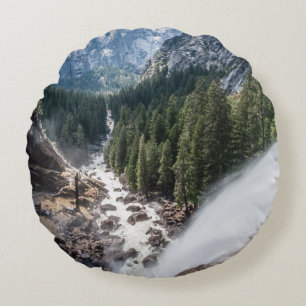 Vernall Fall und Nebel-Spur Rundes Kissen