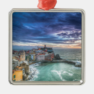 Vernazza am Sonnenuntergang, Italien Ornament Aus Metall