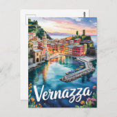 Vernazza Aquarell Postkarte (Vorne/Hinten)