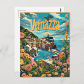 Vernazza Cinque Terre Italien Postkarte (Vorne/Hinten)