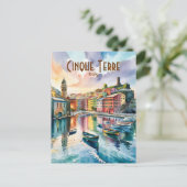 Vernazza Cinque Terre Italien Wasserfarben Postkarte (Stehend Vorderseite)