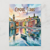 Vernazza Cinque Terre Italien Wasserfarben Postkarte (Vorderseite)