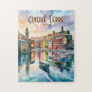 Vernazza Cinque Terre Italy Watercolor Custom Puzzle