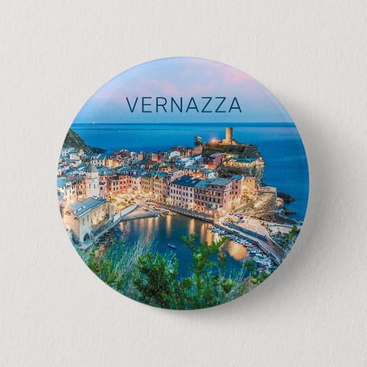 Vernazza Cinque Terre La Spezia Italien Panorama Button (Vorderseite)