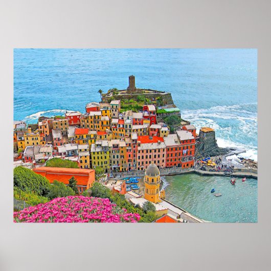 VERNAZZA - Cinque Terre - Panorama - Ligurien - Poster (Vorne)