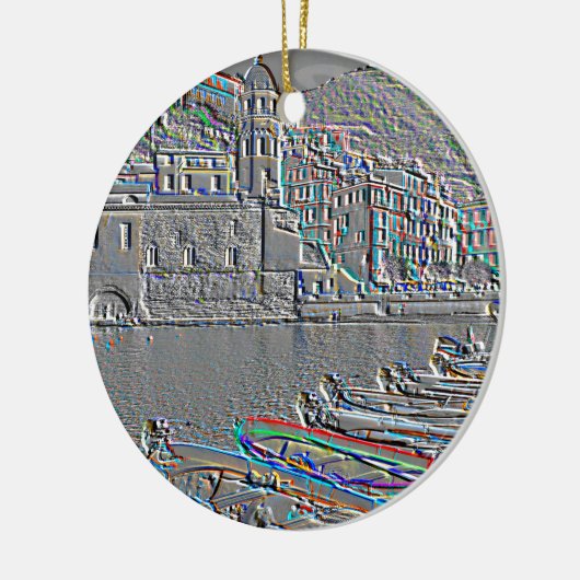 Vernazza, Cinque Terre, Zentrum am Hafen, Relief, Keramikornament (Links)