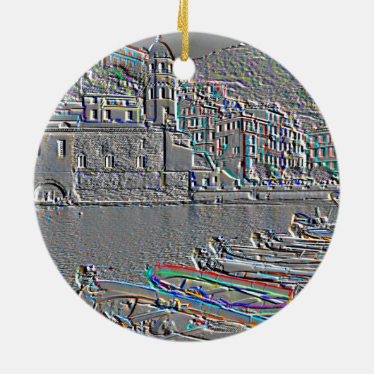 Vernazza, Cinque Terre, Zentrum am Hafen, Relief, Keramikornament (Hinten)