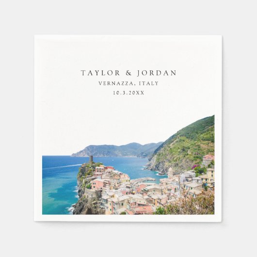 Vernazza Italien Wedding Cinque Terre Napkin Serviette (Vorderseite)