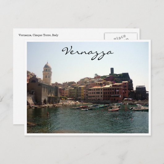 Vernazza-Port Postkarte (Vorne/Hinten)