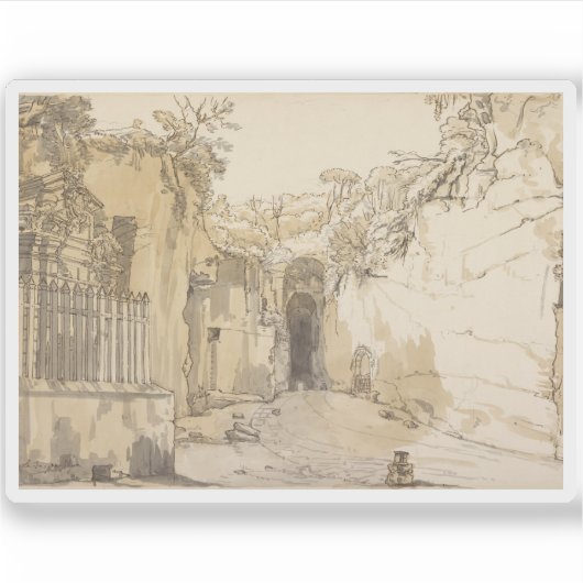 Vernet - Der Eingang zum Grotto von Posillipo Aufkleber (Vorderseite)