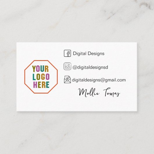 Vernetzen Sie mit uns über soziale Medien mithilfe Visitenkarte (Vorderseite)