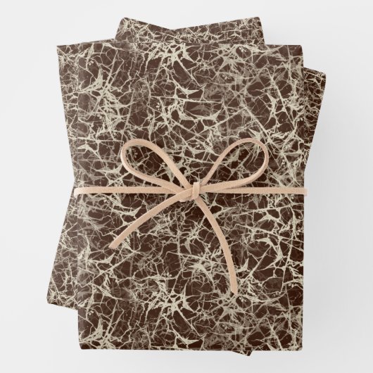 Vernetzende Neuronen auf Rot - nahtloses Muster. Geschenkpapier Set (Beispiel)