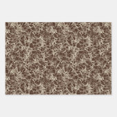 Vernetzende Neuronen auf Rot - nahtloses Muster. Geschenkpapier Set (Vorderseite)