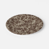 Vernetzende Neuronen auf Rot - nahtloses Muster. Pappteller (Schrägansicht)