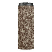 Vernetzende Neuronen auf Rot - nahtloses Muster. Thermosbecher (Rückseite)