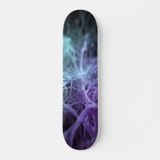 Vernetzte blaue Türkis-Neuronenlinien Skateboard