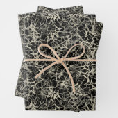 Vernetzte Neuronen auf schwarz - nahtloses Muster. Geschenkpapier Set (Beispiel)