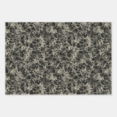 Vernetzte Neuronen auf schwarz - nahtloses Muster. Geschenkpapier Set (Vorderseite)