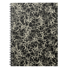 Vernetzte Neuronen auf schwarz - nahtloses Muster. Notizblock