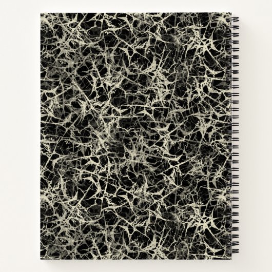 Vernetzte Neuronen auf schwarz - nahtloses Muster. Notizblock (Rückseite)