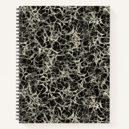 Vernetzte Neuronen auf schwarz - nahtloses Muster. Notizblock