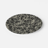 Vernetzte Neuronen auf schwarz - nahtloses Muster. Pappteller (Schrägansicht)