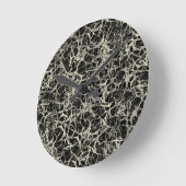 Vernetzte Neuronen auf schwarz - nahtloses Muster. Runde Wanduhr (Winkel)