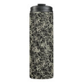 Vernetzte Neuronen auf schwarz - nahtloses Muster. Thermosbecher (Vorderseite)