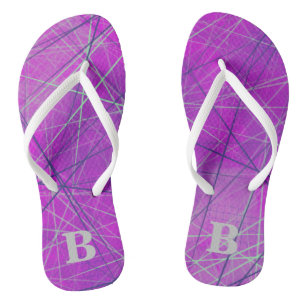 Vernetzung in rosa geometrisch Abstrakt Badesandalen