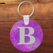 Vernetzung in rosa geometrisch Abstrakt Schlüsselanhänger (Vorderseite)