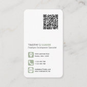 Vernetzung QR Code einfache soziale Medien grün Visitenkarte (Vorderseite)