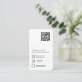 Vernetzung QR Code einfache soziale Medien grün Visitenkarte (Stehend Vorderseite)