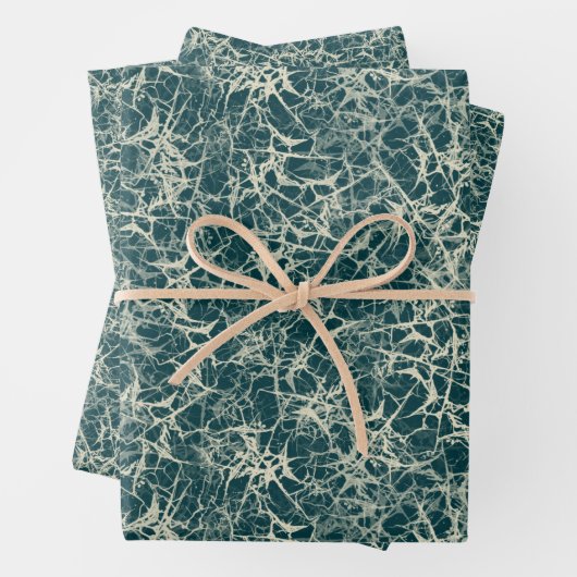 Vernetzung von Neuronen auf Aquamarin - nahtlos. Geschenkpapier Set (Beispiel)