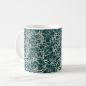 Vernetzung von Neuronen auf Aquamarin - nahtlos. Kaffeetasse (Vorderseite Links)