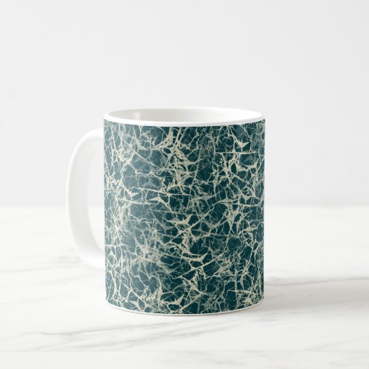 Vernetzung von Neuronen auf Aquamarin - nahtlos. Kaffeetasse (Vorderseite Links)
