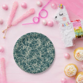 Vernetzung von Neuronen auf Aquamarin - nahtlos. Pappteller (Party)