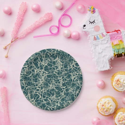 Vernetzung von Neuronen auf Aquamarin - nahtlos. Pappteller (Party)