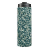 Vernetzung von Neuronen auf Aquamarin - nahtlos. Thermosbecher (Vorderseite)