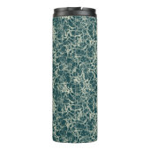 Vernetzung von Neuronen auf Aquamarin - nahtlos. Thermosbecher (Rückseite)