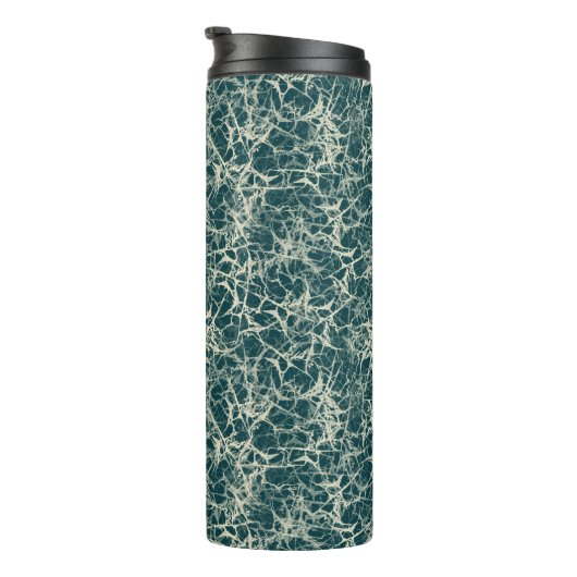 Vernetzung von Neuronen auf Aquamarin - nahtlos. Thermosbecher (Nach rechts gedreht)